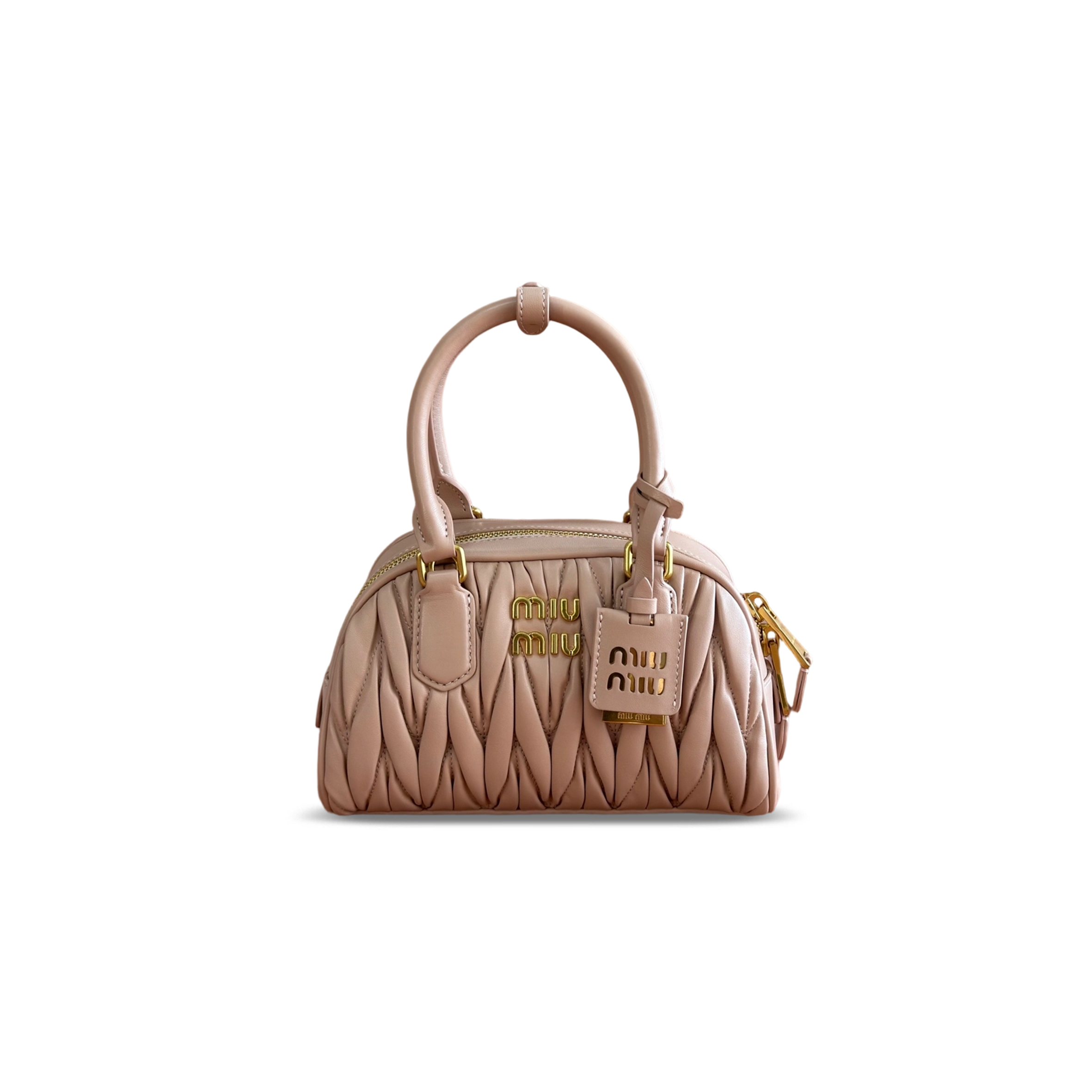MIU MIU ARCADIE MATELASSÉ NAPPA LEATHER BAG 5BB191 (22*13*10.5cm)